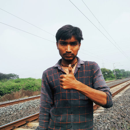 Indian village manの写真素材