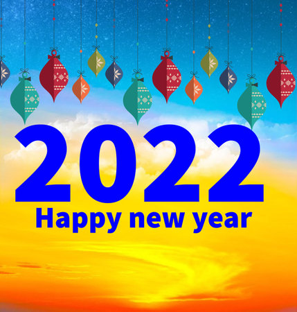 Happy new year 2022の写真素材