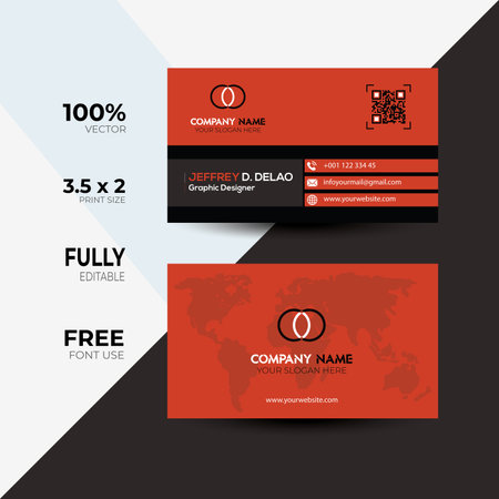 Modern Creative and Clean Double-sided Business Card Template. Flat Design Vector Illustrationのイラスト素材