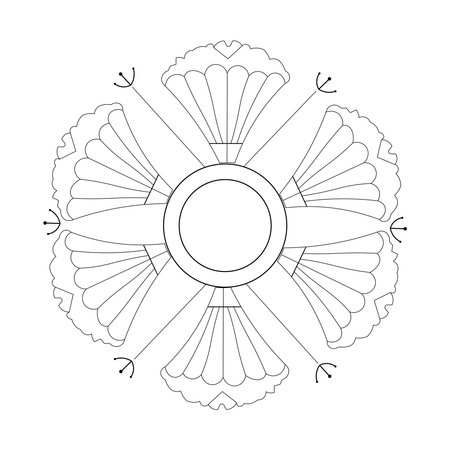 Decorative floral mandala. Coloring book for adults. Vector illustration.のイラスト素材