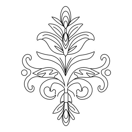 Oriental vector pattern with arabesques and floral elements. Traditional classic ornamentのイラスト素材