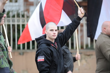 Zweibruecken, Germany - March 20, 2009: Protests against Neo Nazis and right wing extremists demonstratingのeditorial素材