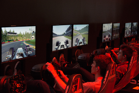 Cologne, Germany - August 24, 2017 - Young people at worlds biggest trade show for video games...