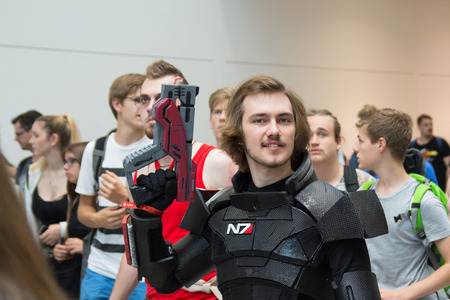 Cologne, Germany - August 24, 2017 - Young people at worlds biggest trade show for video games...