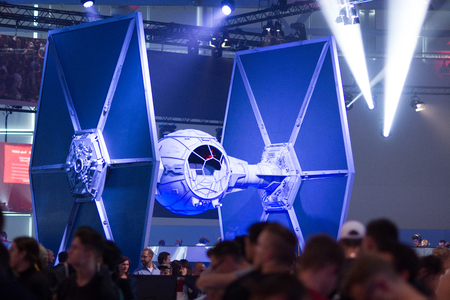 Cologne, Germany - August 24, 2017 - Young people at worlds biggest trade show for video games Gamescom in Cologne playing new games and walking aroundのeditorial素材