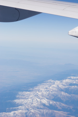 Goa, India - July 8, 2018 - Aerial view from plane on Himalaya mountainsのeditorial素材