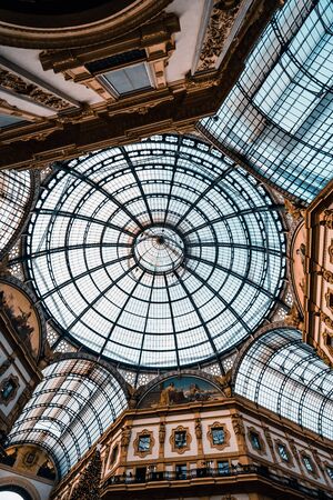 Galleria Vittorio Emanuele II, straight upのeditorial素材