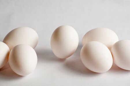 Seven white eggsの写真素材