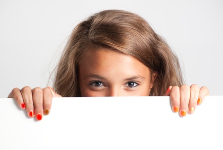 Girl with smiling eyesの写真素材