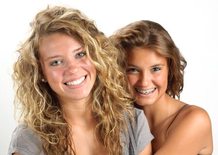 Two happy girlsの写真素材