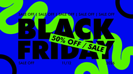 Black Friday Sale Bold Typography with Abstract Background Assets Design