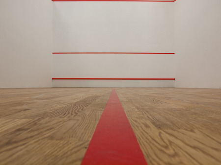 Official white squash court in squash clubの写真素材