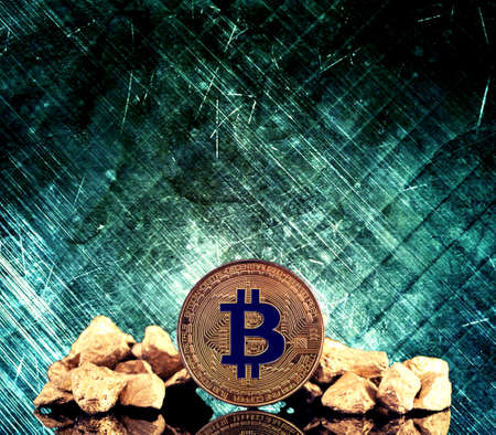 Bitcoin cryptocurrency illustration wallpaper. Ready for art and craft, design, editorial or...