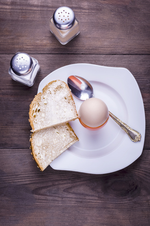 soft-boiled egg in a glassの写真素材