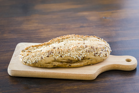 Buns with different grains, sesame, poppy seeds, pumpkin seedsの写真素材
