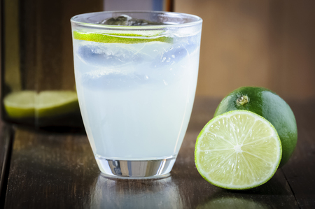 refreshing drink of lime with iceの写真素材