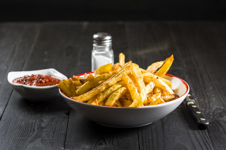 homemade french fries - a simple mealの写真素材