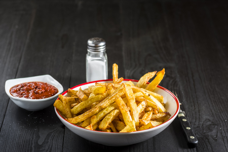 homemade french fries - a simple mealの写真素材