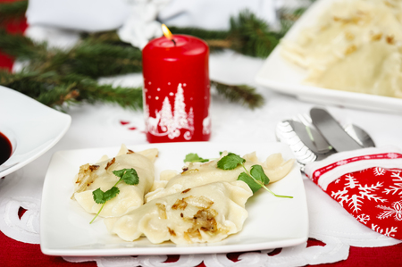 Dumplings - a traditional Christmas dish in Polandの写真素材