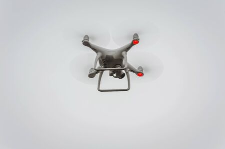 drone flying over the observerの写真素材