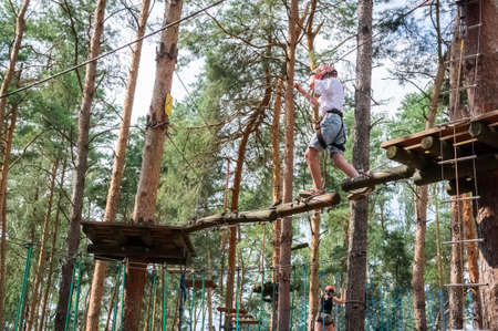 rope park - active recreation in the fresh airの写真素材