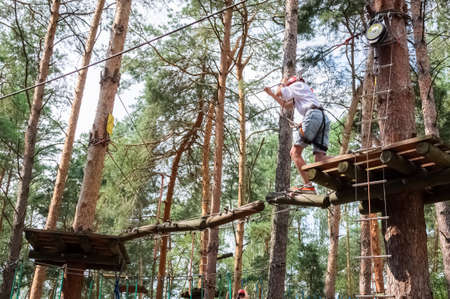 rope park - active recreation in the fresh airの写真素材