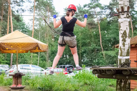 rope park - active recreation in the fresh airの写真素材