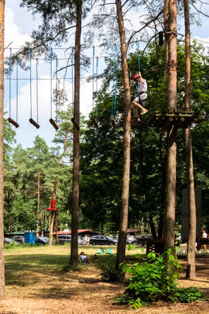 rope park - active recreation in the fresh airの写真素材