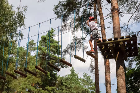 rope park - active recreation in the fresh airの写真素材