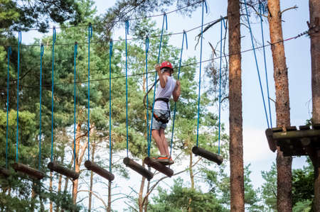 rope park - active recreation in the fresh airの写真素材