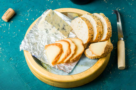 cheese board on a wooden table