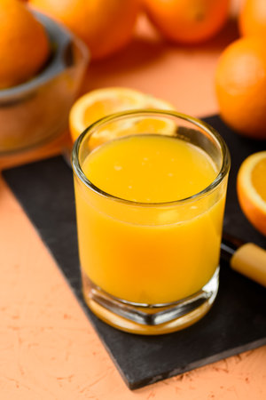 freshly squeezed orange juice tastes best in the morningの写真素材