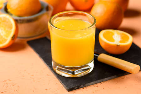 freshly squeezed orange juice tastes best in the morningの写真素材
