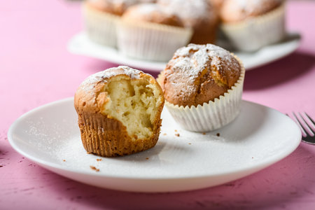 homemade muffins and coffeeの写真素材