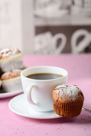 homemade muffins and coffeeの写真素材