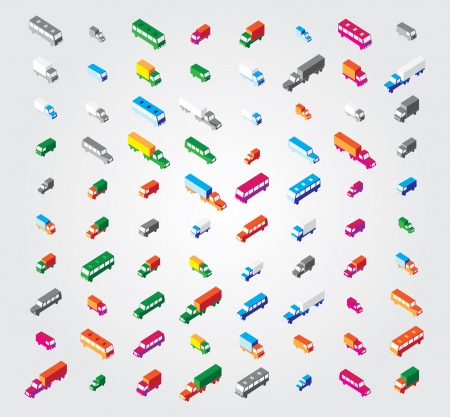 Simple illustration in isometric transportのイラスト素材