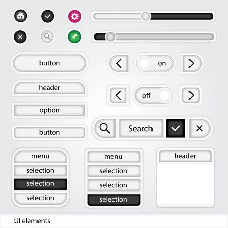 Interface for web design  Gray elementsのイラスト素材