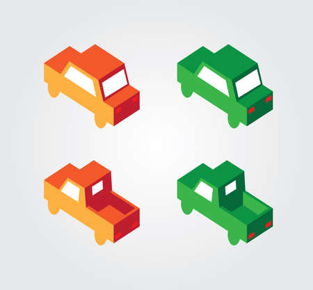 Simple web icon in isometric transportのイラスト素材