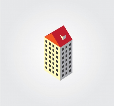 Simple web icon in isometric city buildingのイラスト素材