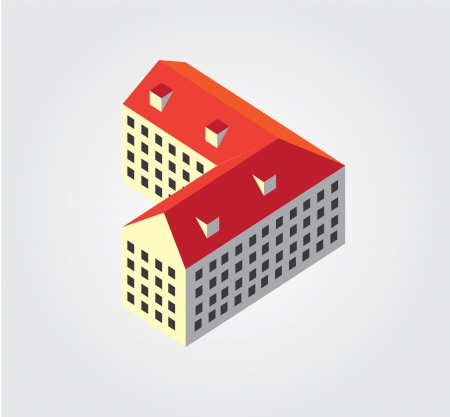 Simple web icon in isometric city buildingのイラスト素材