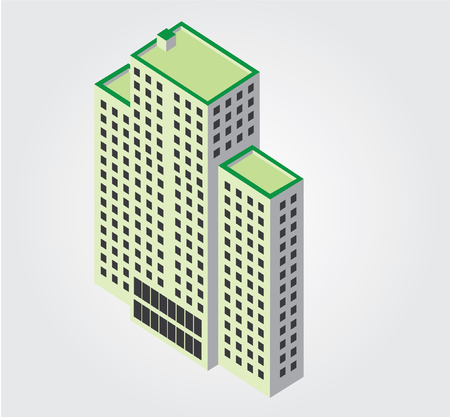 Simple web icon in isometric city buildingのイラスト素材