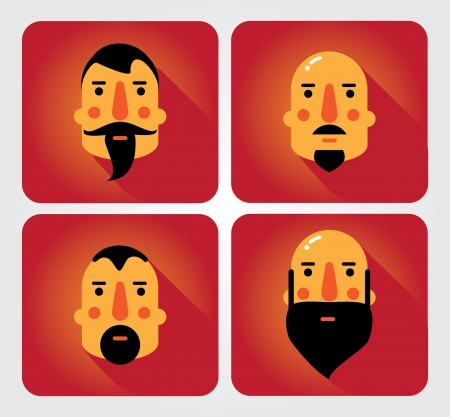 Simple web Illustration  beards and mustachesのイラスト素材