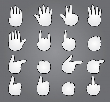 Simple web icon in vector  cartoon handのイラスト素材