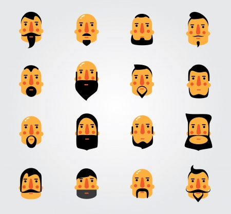Simple web Illustration  beards and mustachesのイラスト素材