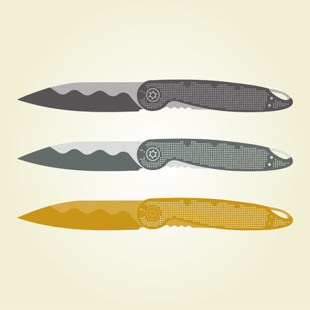 Folding pocket knivesのイラスト素材