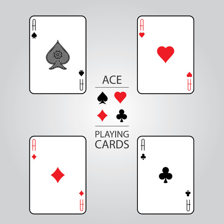 Set of playing cards vector: Aceのイラスト素材