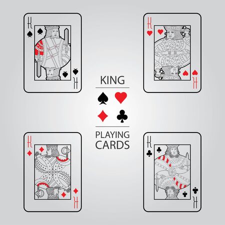 Set of playing cards vector: Kingのイラスト素材