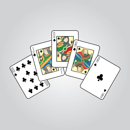 Single playing cards vector: Clubsのイラスト素材