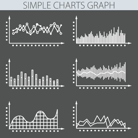 Simple vector illustration with graphs and charts. For infographics and presentations.のイラスト素材