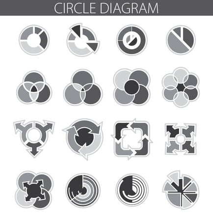 Simple vector illustration with circle diagram. To visualize the presentation and processing of data.のイラスト素材